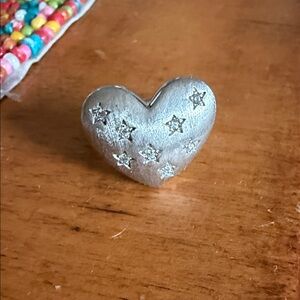 Elegant Sterling silver heart Ring with stone details